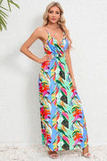 Printed Surplice Maxi Cami Dress - Hovatok