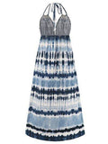Tie-Dye Halter Neck Dress - Hovatok