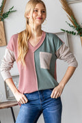 Heimish Color Block Exposed Seam Ribbed T-Shirt - Hovatok