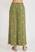 Umgee Full Size Lace Drawstring Embroidered Bow Wide Leg Pants Plus Size - Hovatok