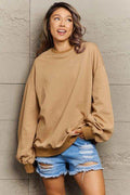 Full Size Round Neck Long Sleeve Sweatshirt - Hovatok