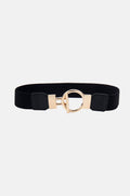 Circle Shape Buckle Zinc Alloy Buckle PU Leather Belt - Hovatok