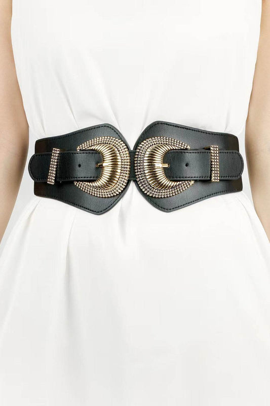 Shell Double Buckle Elastic Wide Belt - Hovatok