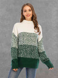 Angel Wings Color Block Turtleneck Sweater - Hovatok