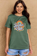 Simply Love Full Size TEACHER VIBES Graphic Cotton T-Shirt - Hovatok