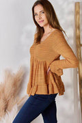Hailey & Co Full Size V-Neck Flounce Sleeve Blouse - Hovatok