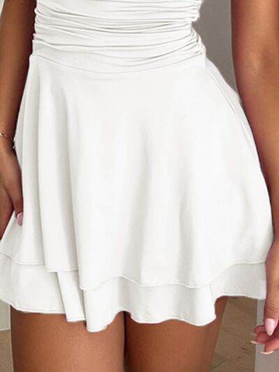 Ruched Layered Tube Mini Dress - Hovatok