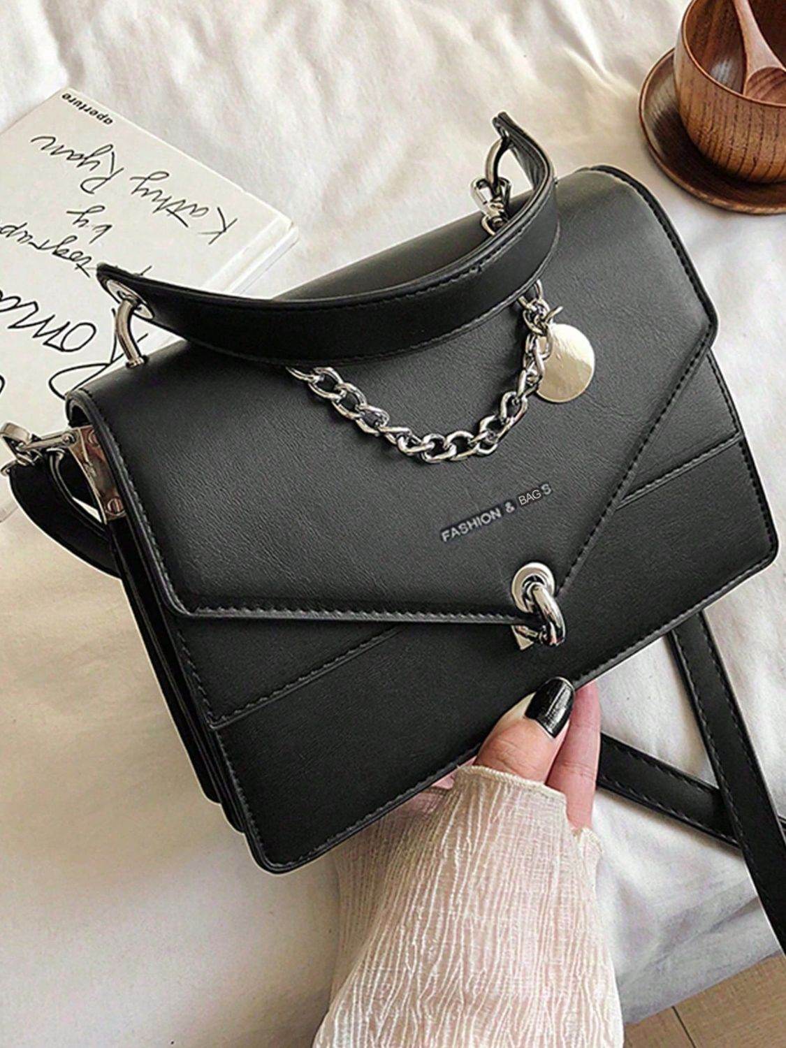 Chain PU Leather Detachable Shoulder Strap Handbag - Hovatok