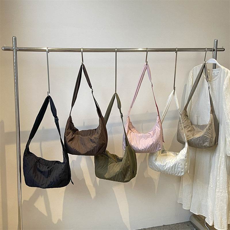 Pleated Dumpling Crossbody Bag - Hovatok