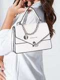 Chain PU Leather Detachable Shoulder Strap Handbag - Hovatok