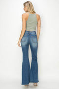 RISEN Full Size High Rise Front Seam Detailed Flare Jeans - Hovatok