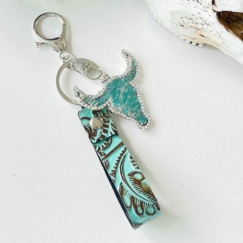 Rhinestone Bull Keychain - Hovatok