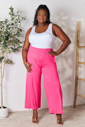 Basic Bae Full Size Smocked Wide Waistband Wide Leg Pants - Hovatok