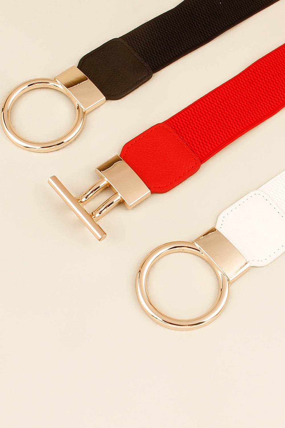 Circle Shape Buckle Zinc Alloy Buckle PU Leather Belt - Hovatok