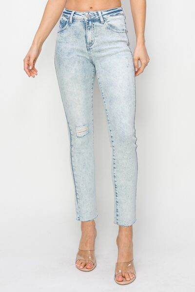 Risen Full Size High Rise Distressed Skinny Jeans - Hovatok