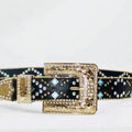 Rhinestone PU Leather Belt - Hovatok