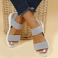 Rubber Open Toe Low Heel Sandals - Hovatok