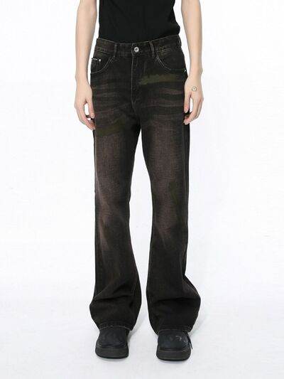 Men's Clean Fit Bootcut Jeans with Pockets - Hovatok