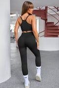 Tank Cropped Active Top and Pants Set - Hovatok