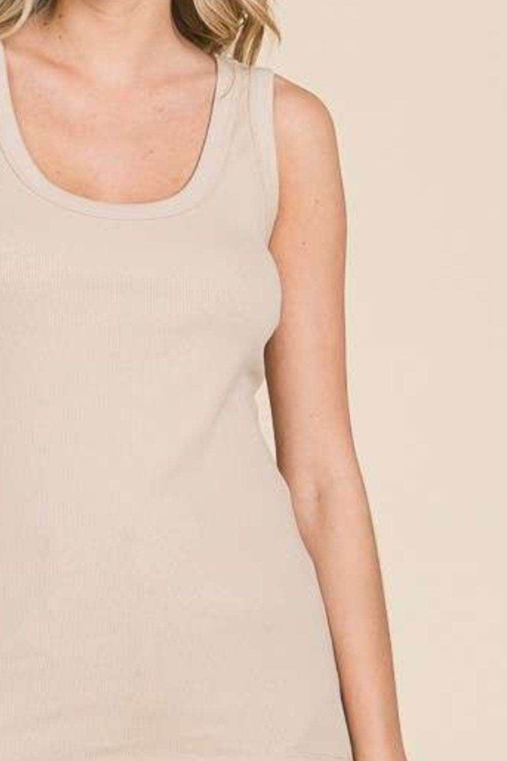 Culture Code Full Size Ribbed Scoop Neck Tank - Hovatok