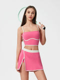 Millennia Contrast Trim Square Neck Active Cami with Detachable Chest Pads - Hovatok
