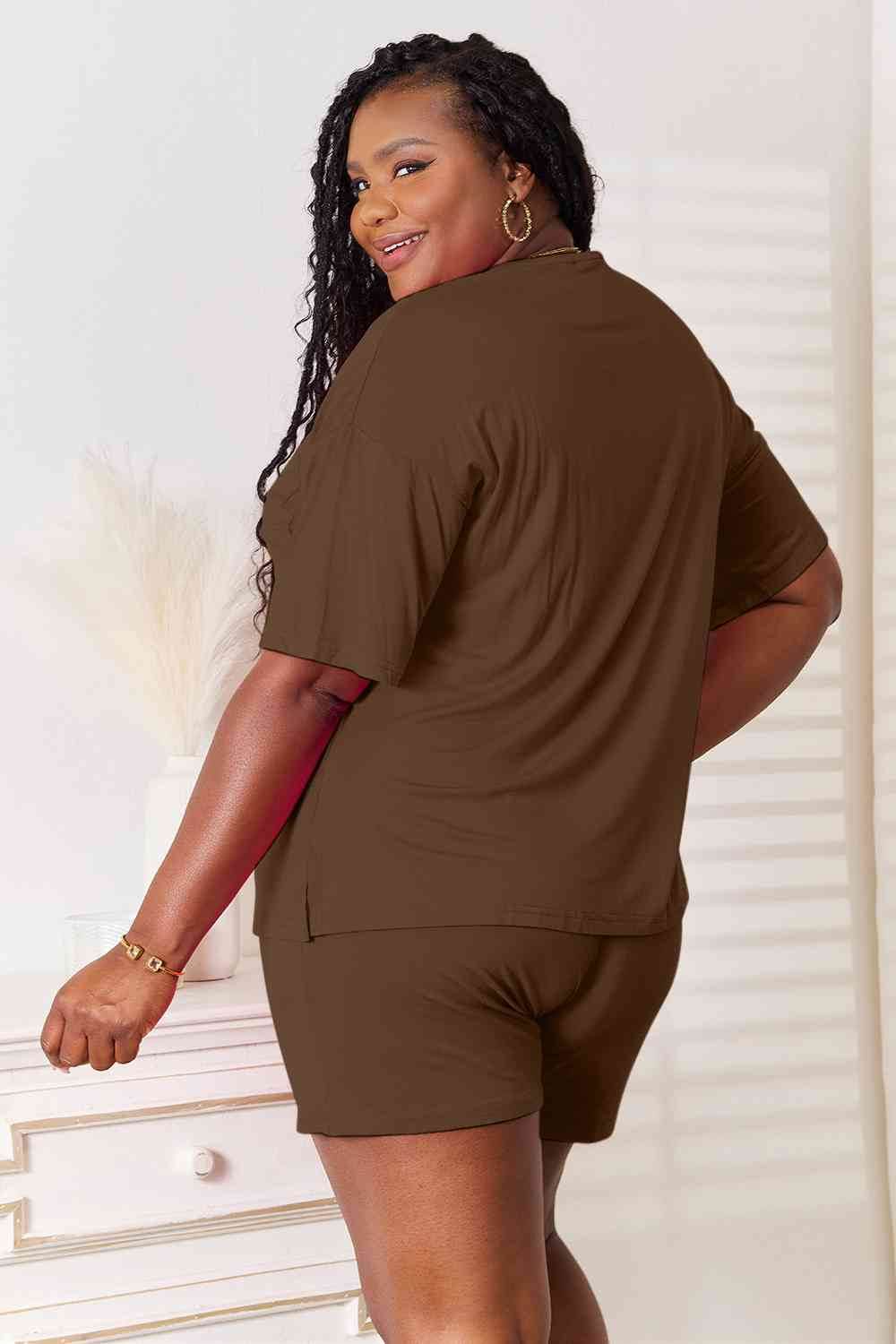 Basic Bae Full Size Soft Rayon Half Sleeve Top and Shorts Set - Hovatok