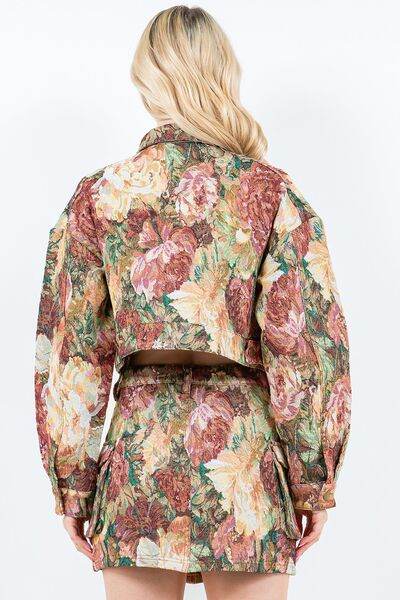 American Bazi Jacquard Cargo Cropped Jacket - Hovatok