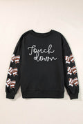 Letter Graphic Bow Long Sleeve Sweatshirt - Hovatok