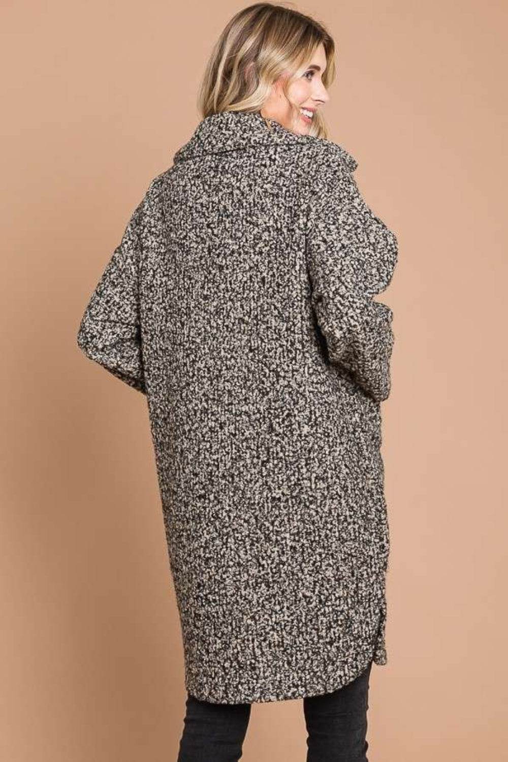 Culture Code Full Size Lapel Collar Double Breast Teddy Coat - Hovatok