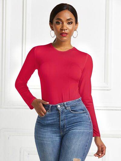 Round Neck Long Sleeve Bodysuit - Hovatok