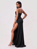 Slit Bow Trim Tube Maxi Dress - Hovatok