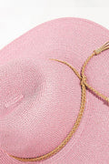Fame Straw Braided Rope Strap Fedora Hat - Hovatok