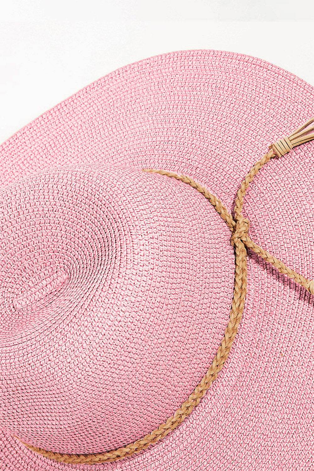 Fame Straw Braided Rope Strap Fedora Hat - Hovatok