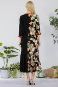 Celeste Full Size Color Block Midi Dress Plus Size - Hovatok