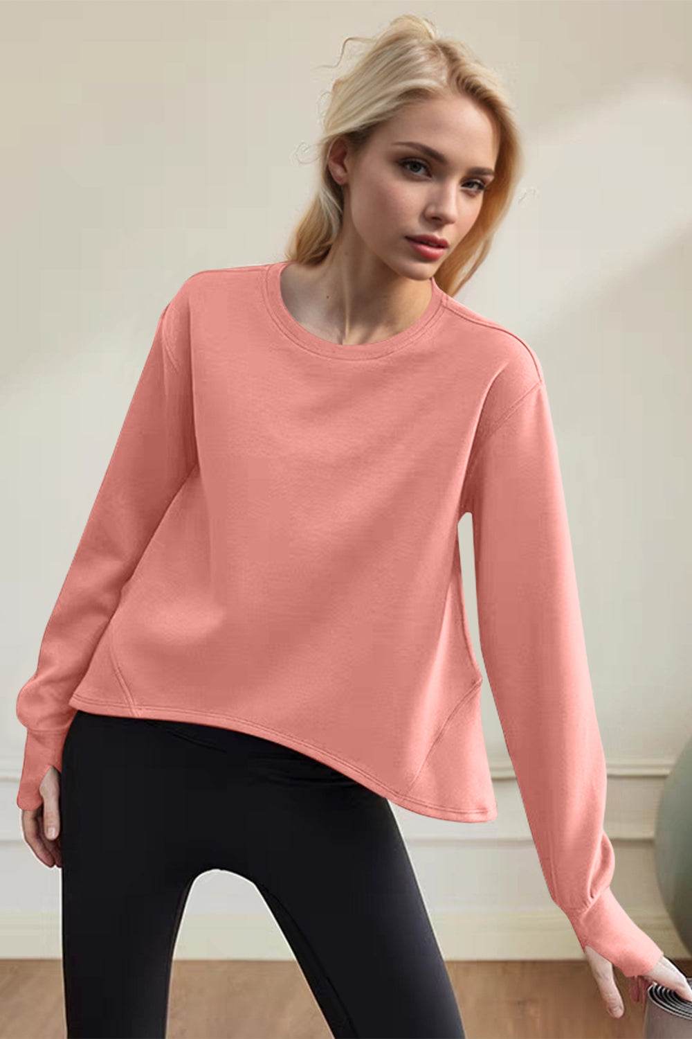 Basic Bae Air Scuba Round Neck Long Sleeve Sweatshirt - Hovatok