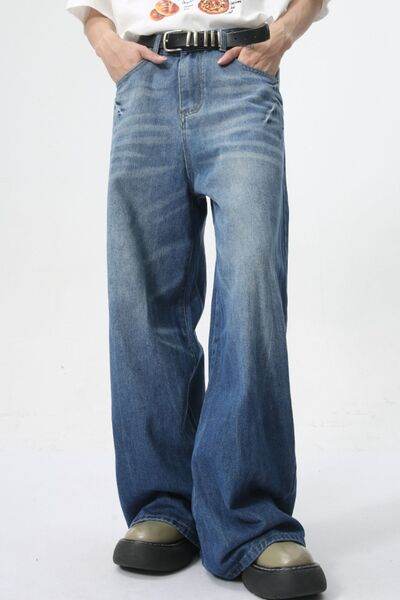 Wide Leg Men's Jeans with Pockets - Hovatok