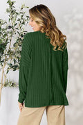 Basic Bae Full Size Ribbed Round Neck Slit Knit Top - Hovatok