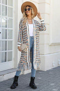 Angel Wings Full Size Multicolored Open Front Fringe Hem Cardigan - Hovatok