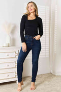 Basic Bae Asymmetrical Neck Long Sleeve Top - Hovatok