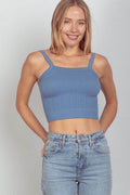VERY J Cable Knit Seamless Cropped Cami - Hovatok
