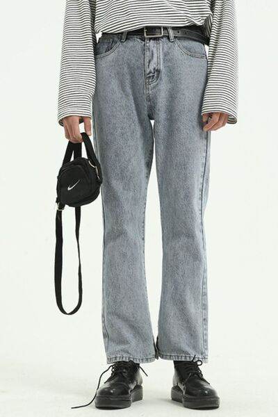 Side Slit Jeans with Pockets - Hovatok