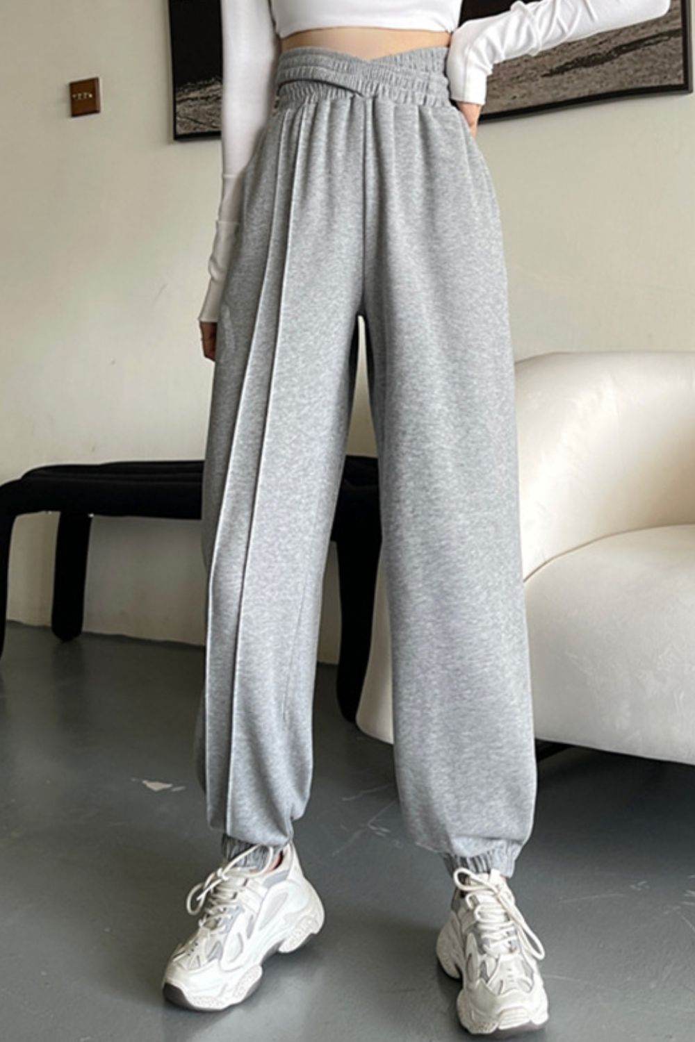 Crisscross Long Sweatpants - Hovatok
