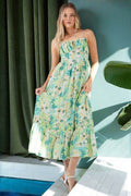 Mittoshop Floral Smocked Back Ruffled Hem Maxi Cami Dress - Hovatok