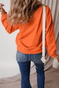 Letter Round Neck Long Sleeve Sweatshirt - Hovatok