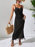 Openwork Scoop Neck Cover-Up Dress - Hovatok