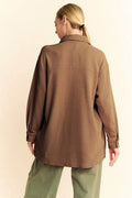 Davi & Dani Waffle-Knit Button Down Shirt - Hovatok
