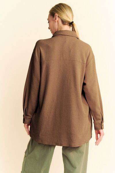 Davi & Dani Waffle-Knit Button Down Shirt - Hovatok