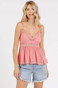 Mittoshop Crisscross Back Lace Detail V-Neck Cami - Hovatok