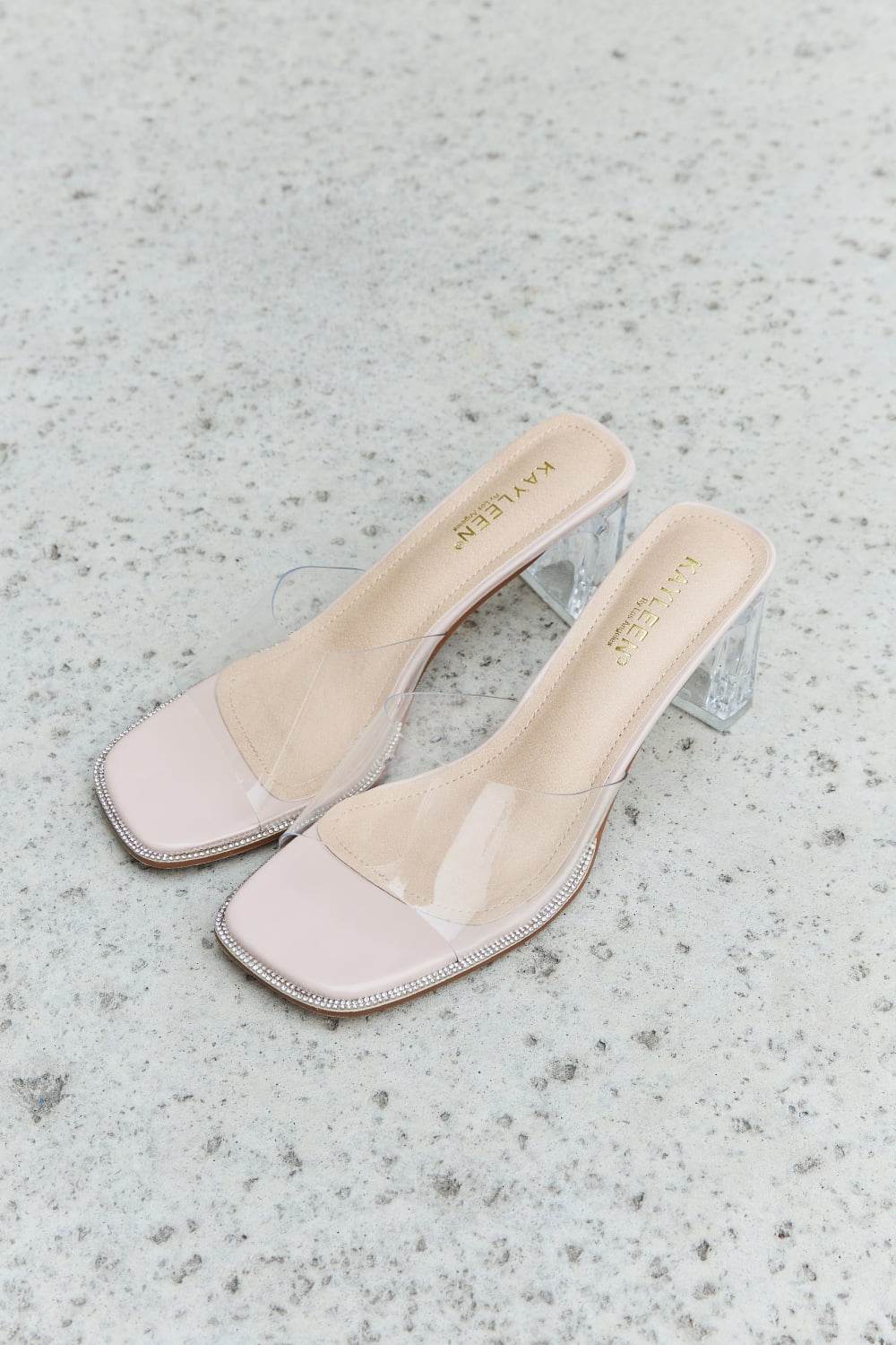 DDK Make Myself Clear Mule Block Heels - Hovatok