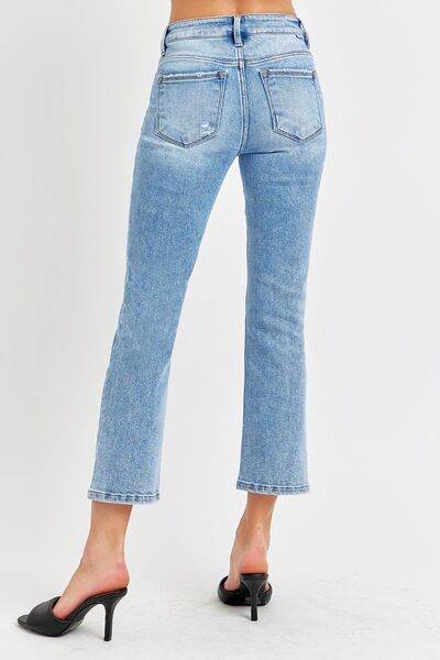 RISEN Full Size Low Rise Crop Slim Straight Jeans - Hovatok